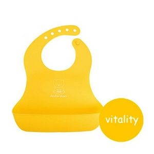 Binkie Baby Silicone Baby Bibs -Birkie Bear YELLOW